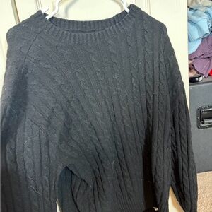 Hollister Black Cable Knit Pullover Sweater